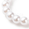 Plastic Imitation Pearl & Millefiori Glass Beaded Finger Ring for Women RJEW-JR00484-5