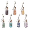 Chakra Natural & Synthetic Gemstone Chips inside Glass Wishing Bottle Pendant Decoration HJEW-JM03309-2