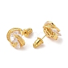 Rack Plating Brass Micro Pave Cubic Zirconia Stud Earrings EJEW-I304-04G-01-2