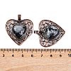 Natural Snowflake Obsidian Peach Love Heart Pendants G-G158-01-03-3