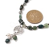 Natural Moss Agate & Pearl & Cubic Zirconia Tree of Life Pendant Necklace NJEW-JN04335-02-1