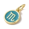 Real 18K Gold Plated Brass Enamel Charms KK-L216-001G-F05-2