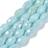 Opaque Solid Color Electroplate Glass Beads Strands EGLA-N013-P4mm-B11-1