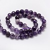 Faceted Round Natural Chevron Amethyst Bead Strands G-L437-22-8mm-2