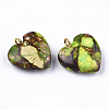 Assembled Bronzite and Imperial Jasper Pendants G-T111-04H-2