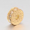 Rack Plating Flat Round Alloy Rhinestone Beads RB-D293-02LG-2