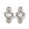 Rack Plating Brass Pave Clear Cubic Zirconia Links KKB-L215-047B-P-1
