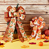 4Pcs 2 Style Pumpkin Pattern Ployester Bowknot Display Decoration DIY-CA0004-37-5