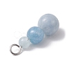 Natural Aquamarine Round Beaded Pendants PALLOY-JF02867-13-4