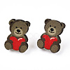 Valentine's Day Theme Printing Wood Stud Earrings for Women EJEW-B029-04-2