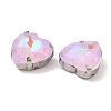 Mocha Fluorescent(MI) Heart Sew on Rhinestone GGLA-C001-01A-P06-3