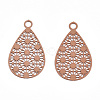 Spray Painted 430 Stainless Steel Filigree Pendants STAS-WH0047-78I-1