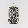 Rectangle with Dragon 304 Stainless Steel Pendants STAS-P080-01-1