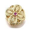 Brass Medium Violet Red Cubic Zirconia Multi-Strand Links KK-M316-07G-1