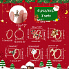 18Pcs 6 6 Style Santa Claus & Christmas Tree & Flower & Deer & Candy Cane Enamel Adjustable Rings Set RJEW-NB0001-03-2