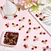 60Pcs Cherry Acrylic & Glass Pendants PALLOY-WH00017-4