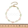 Natural Rose Quartz & Prehnite & Freshwater Pearl Beaded Bracelets BJEW-JB14268-4