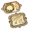 2Pcs 2 Styles Vintage Resin & Alloy Rectangle Tray Display Decorations for Rings Earrings Necklaces AJEW-PH0008-32-1