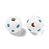 Printed Wood European Beads WOOD-G022-18C-2