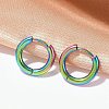 202 Stainless Steel Huggie Hoop Earrings EJEW-F111A-14mm-RC-2