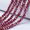 Electroplate Glass Beads Strands EGLA-A034-P6mm-B04-1