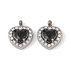 304 Stainless Steel Cubic Zirconia Pendants STAS-A076-02P-04-1