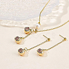Brass Micro Pave Chocolate Cubic Zirconia Charms KK-BC0009-05-5