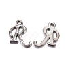 Gunmetal Plated Alloy Letter Pendants PALLOY-P097-03-R-1