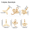 18Pcs 3 Style Brass Charms KK-CA0001-52G-2