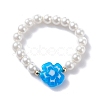 Shell Pearl Stretch Finger Ring RJEW-TA00019-4