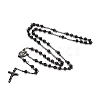 Men's Rosary Bead Necklace with Crucifix Cross NJEW-I011-6mm-04-2