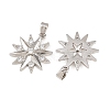 Brass Micro Pave Clear Cubic Zirconia Pendants KK-D223-03P-2