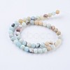 Frosted Natural Amazonite Round Bead Strands G-E334-6mm-09-2