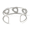 Non-Tarnish 304 Stainless Steel Wide Textured Open Cuff Bangles BJEW-Q348-05P-03-3