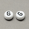 White and Black Acrylic Horizontal Hole Letter Beads SACR-Q101-01G-2