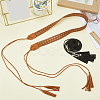 2Pcs 2 Colors Bohemian Imitation Leather Tassel Wrap Chain Belts AJEW-CL0003-47A-4