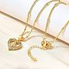 Brass Clear Cubic Zirconia Pendant Necklaces for Women NJEW-A039-02A-G-2
