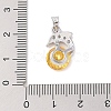 Rack Plating Brass Micro Pave Cubic Zirconia Pendants ZIRC-I066-01P-01-3