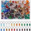 120Pcs 12 Colors Glass Charms PALLOY-GO00011-1