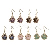 Natural Mixed Gemstone Dangle Earrings EJEW-JE05659-01-1