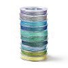 10 Rolls 10 Colors 6-Ply PET Polyester Metallic Thread OCOR-L046-03B-1