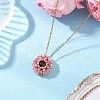 Natural Amethyst & Glass Seed Beaded Flat Round Pendant 304 Stainless Steel Cable Chain Necklaces NJEW-MZ00129-03-1