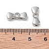 Brass Pave Clear Cubic Zirconia Bowknot Multi-Strand Links KK-B102-37A-01P-3