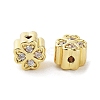 Brass Micro Pave Cubic Zirconia Beads KK-C040-03G-2