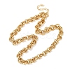 8MM 304 Stainless Steel Textured Double Rolo Chain Necklaces for Women NJEW-G194-05G-01-4