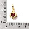 Glass with Brass Micro Pave Cubic Zirconia Pendants KK-P343-06G-3