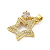 Brass Micro Pave Cubic Zirconia Pendants KK-U066-17G-2