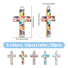 50Pcs 5 Colors Alloy Mosaic Style Pendants ENAM-FH0001-99-2
