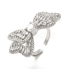 Brass Pave Cubic Zirconia Open Cuff Rings for Women RJEW-M169-04P-3