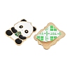 Panda with Bamboo Alloy Enamel Cabochons AL-CBA1A6F-06KCG-A-2